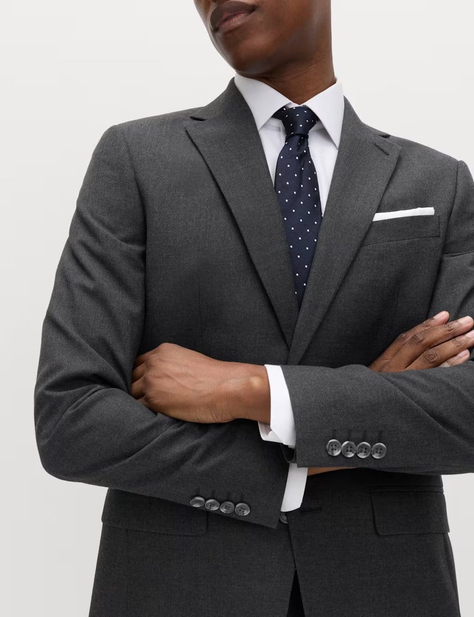 Marks & Spencer M&S Slim Fit Machine Washable Suit Jacket Charcoal - 4