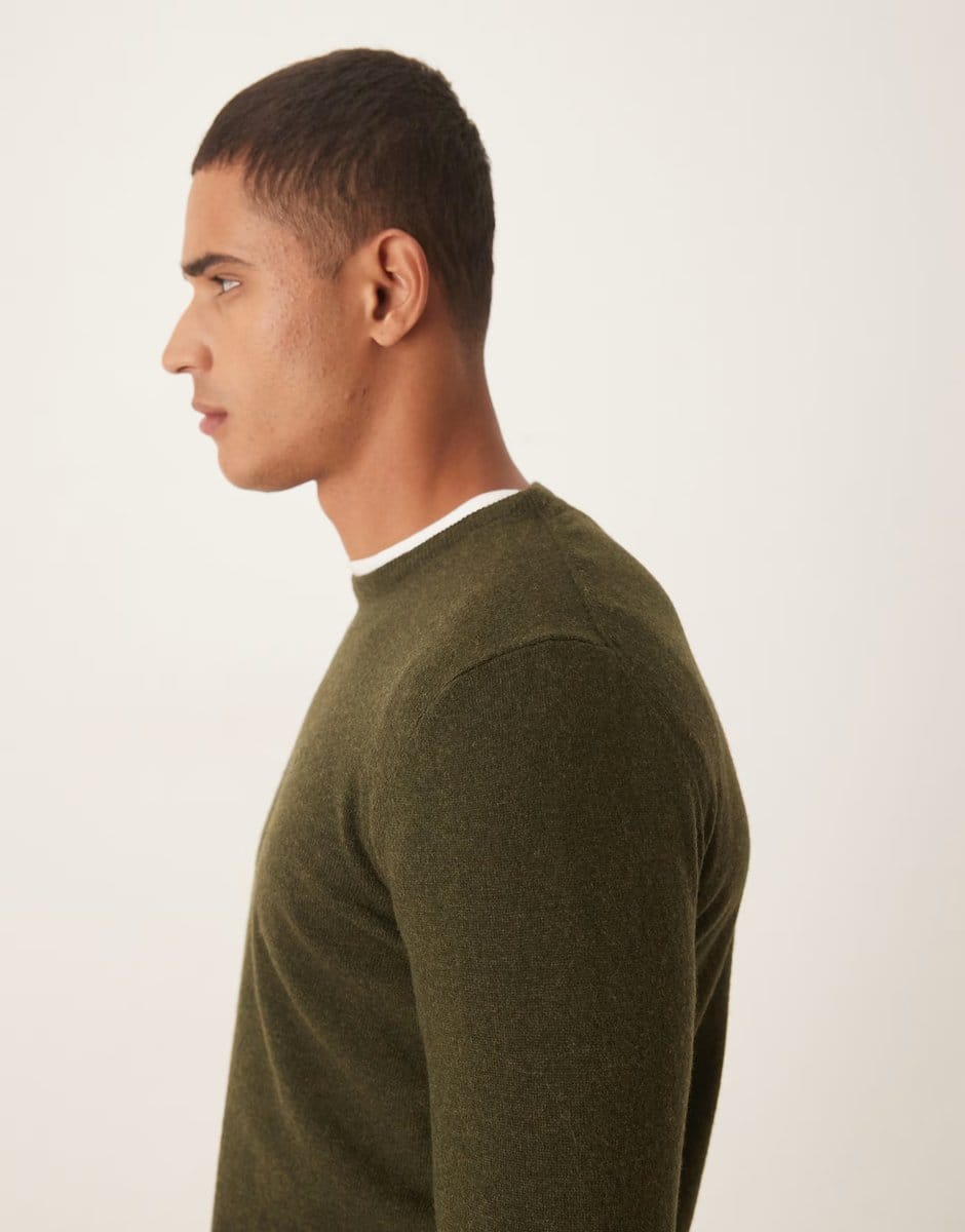 ASOS Barbour Essential lambswool crew neck sweater in seaweed - 4