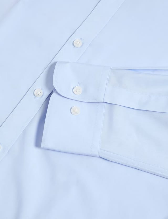 Marks & Spencer M&S Slim Fit Easy Iron Cotton Blend Shirt Light Blue - 2