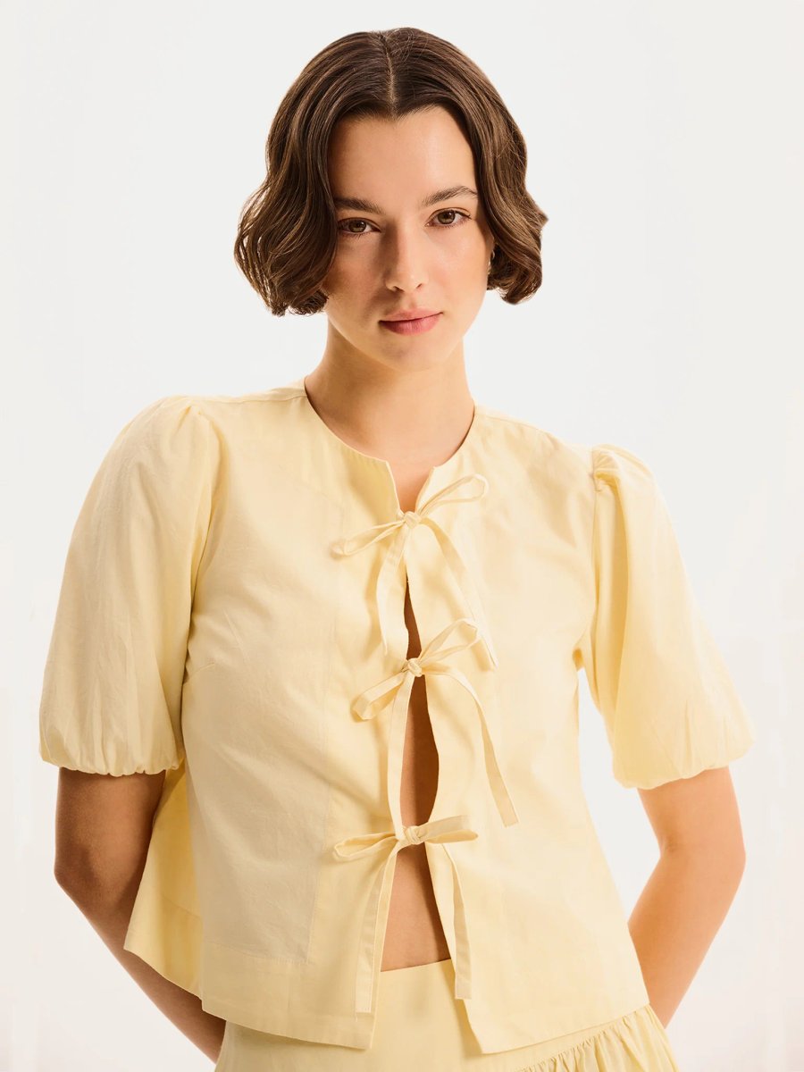 OMNES Apollo Blouse in Butter Yellow - 3