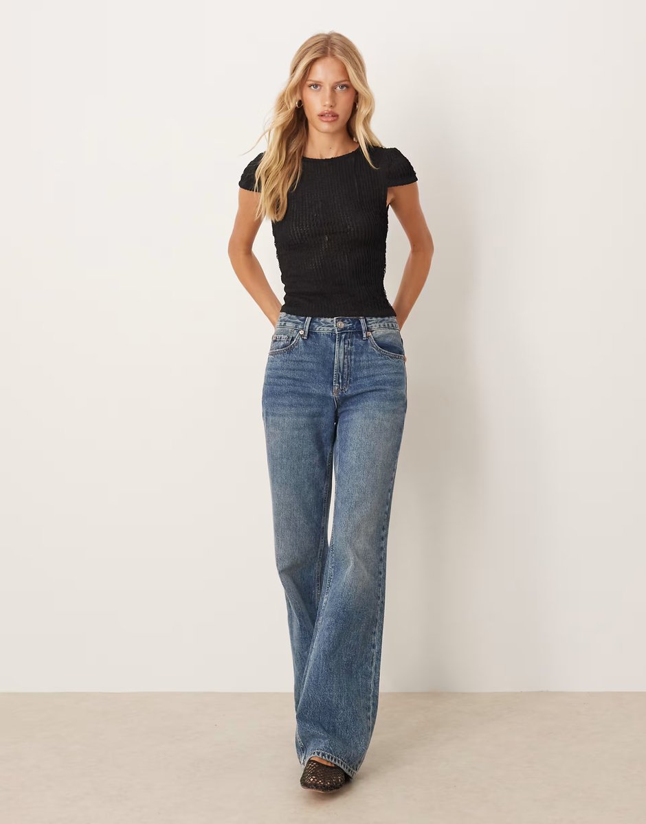 ASOS ASOS DESIGN textured ruffle baby tee in black - BLACK - 3