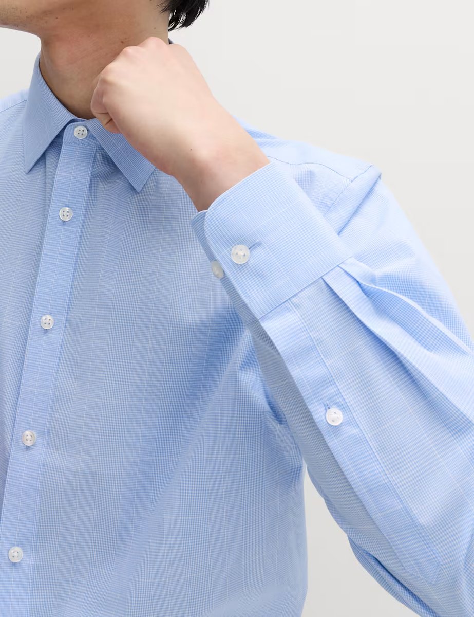 Marks & Spencer M&S 2 Pack Regular Fit Easy Iron Long Sleeve Shirts Blue Mix - 2