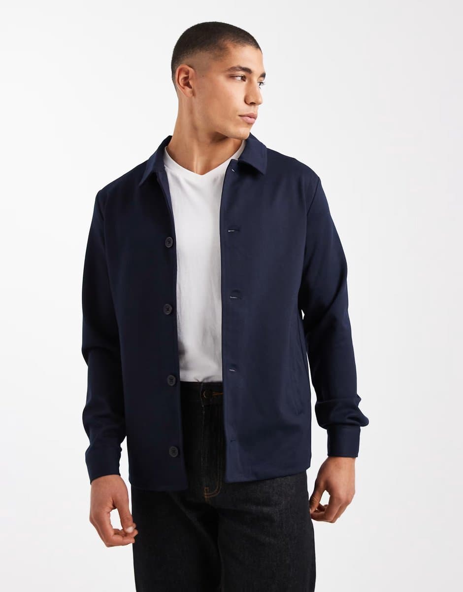 ASOS ASOS Jack & Jones Slim Jersey Suit Jacket in Navy