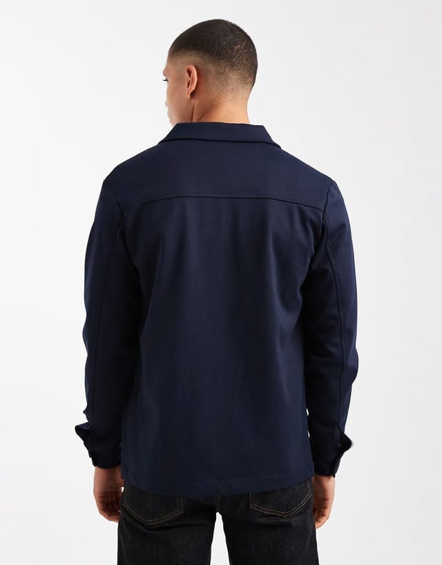 ASOS Jack & Jones Premium slim jersey suit jacket in Navy - 3