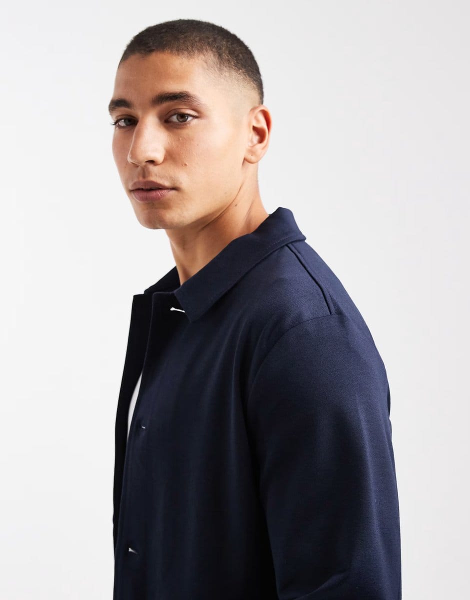 ASOS Jack & Jones Premium slim jersey suit jacket in Navy - 4