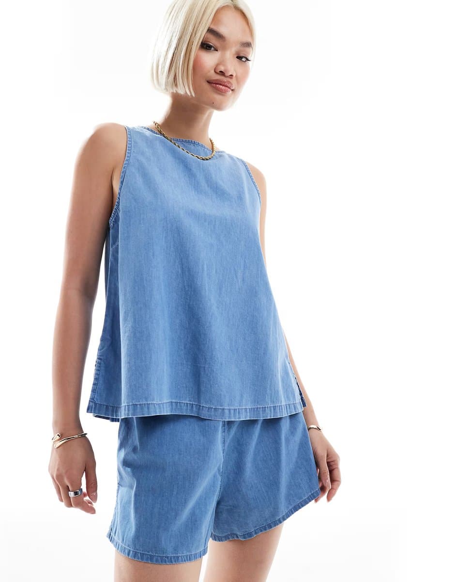 ASOS Soft Denim vest and shorts