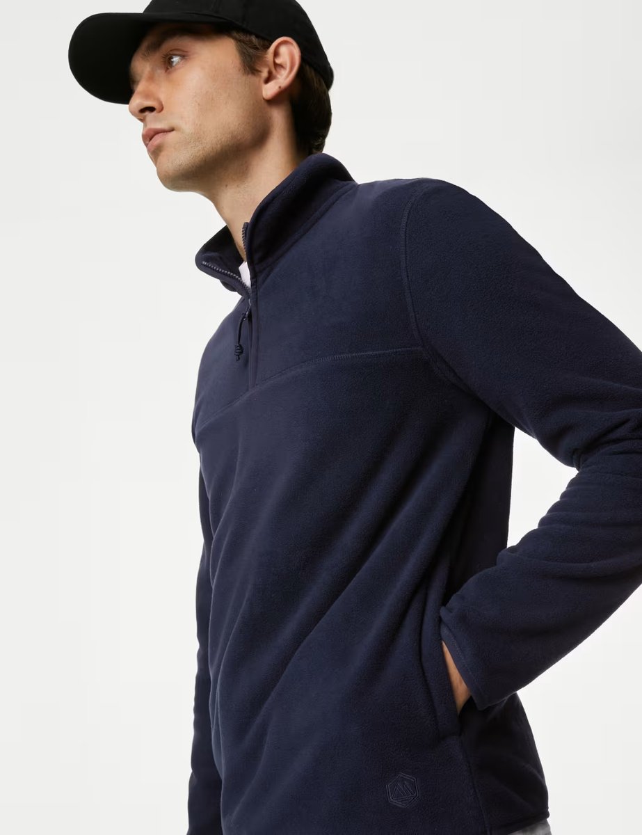 Marks & Spencer M&S Half Zip Micro Fleece Navy - 3