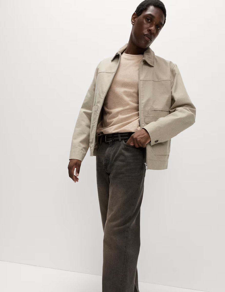 Marks & Spencer M&S Pure Cotton Crew Neck T-Shirt Natural - 3