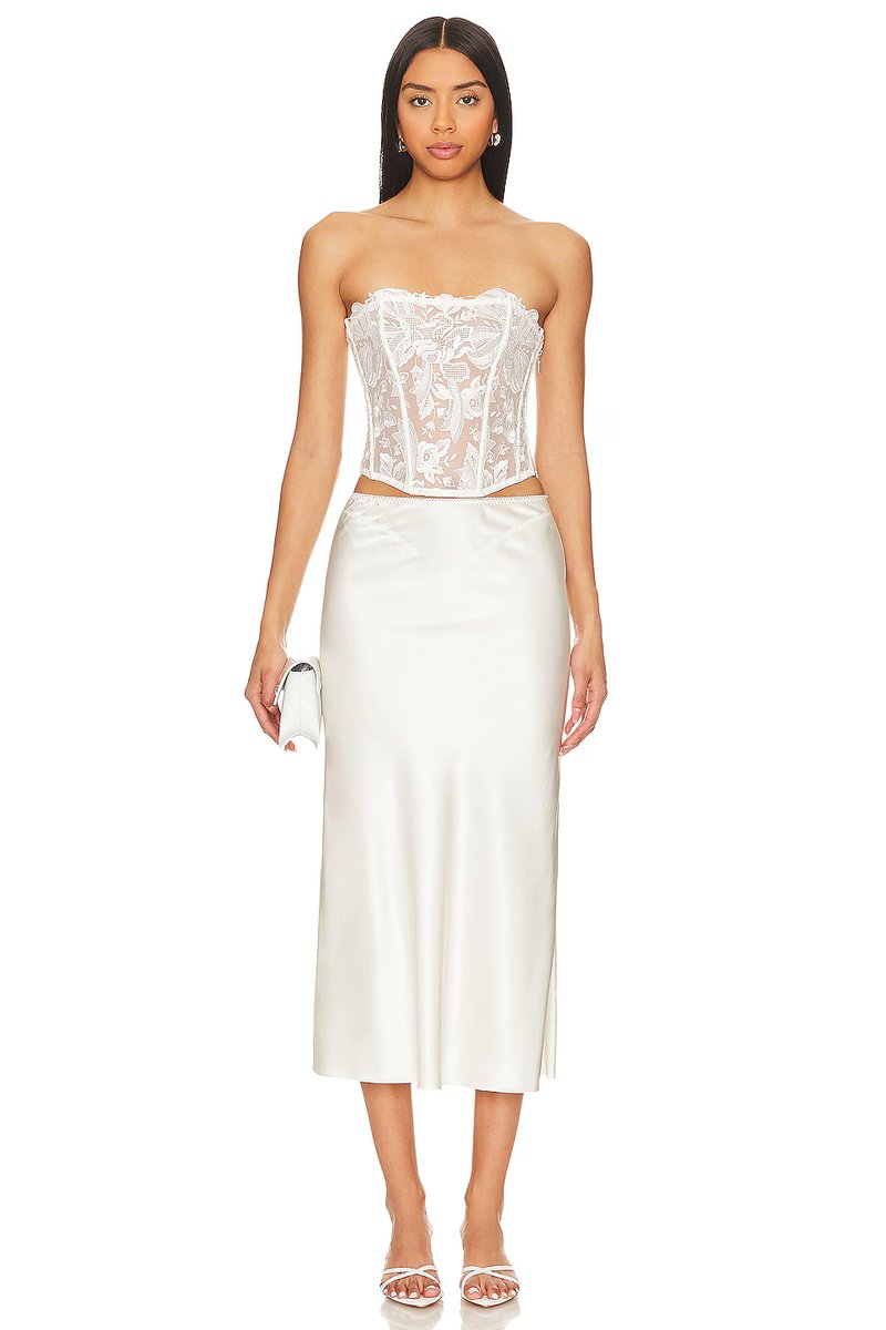 revolve Floral Bow Embroidery Corset Top - 4