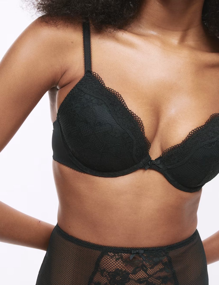 Marks & Spencer M&S Jasmine Lace Wired Plunge Bra A-E Black - 2