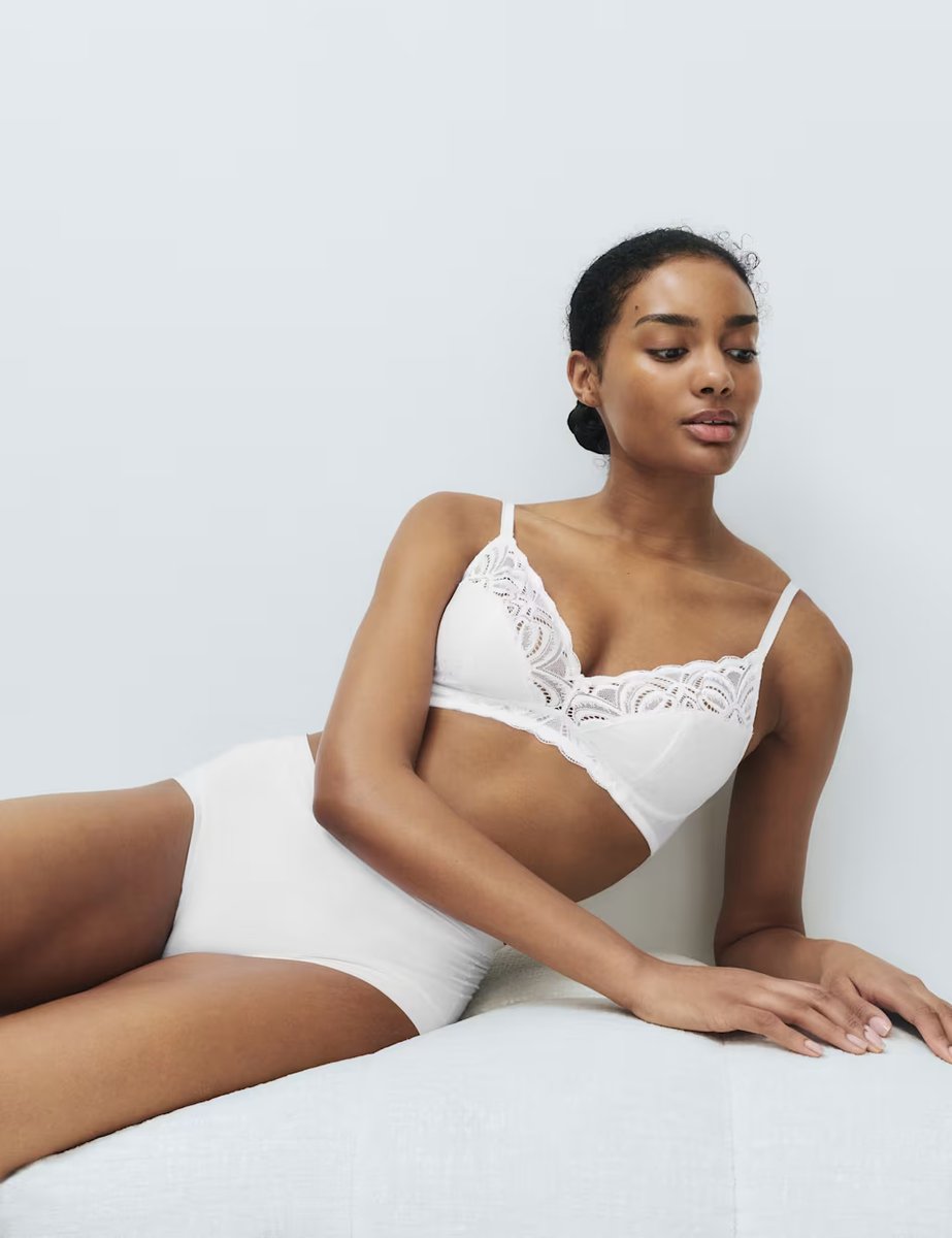 Marks & Spencer M&S Amelia Lace Non Wired Full Cup Bra (A-E) White - 2