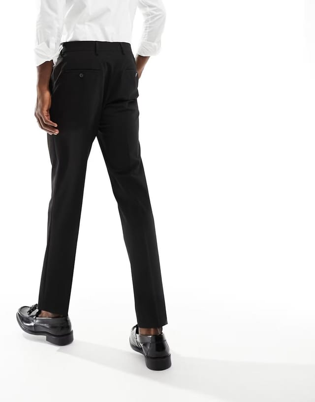ASOS Selected slim fit suit trouser in black - 3