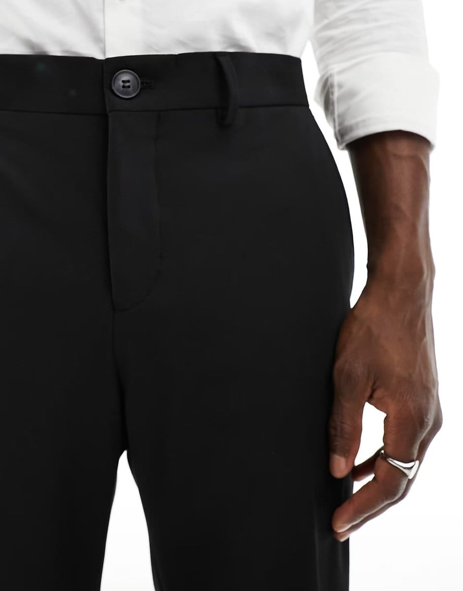 ASOS Selected slim fit suit trouser in black - 4