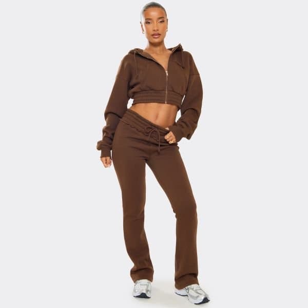 EGO EGO Distressed Detail Drawstring Joggers in Chocolate