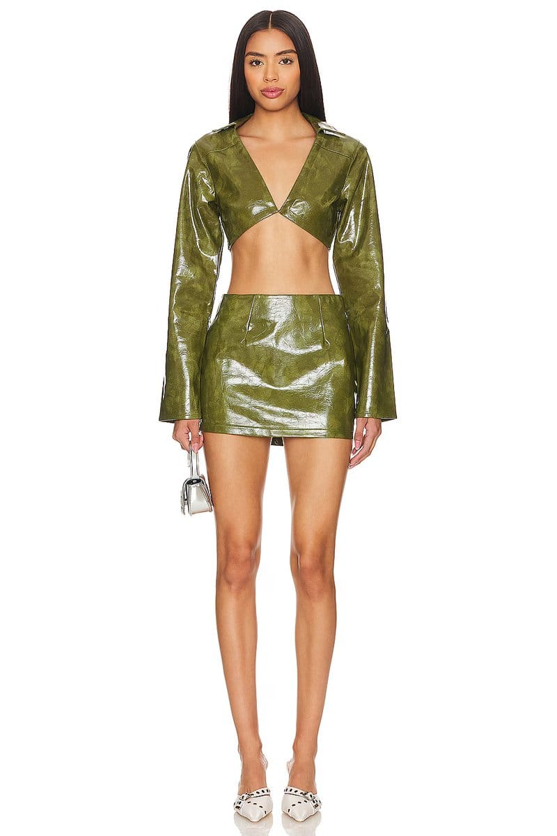 revolve Ethel Faux Leather Skirt - 4