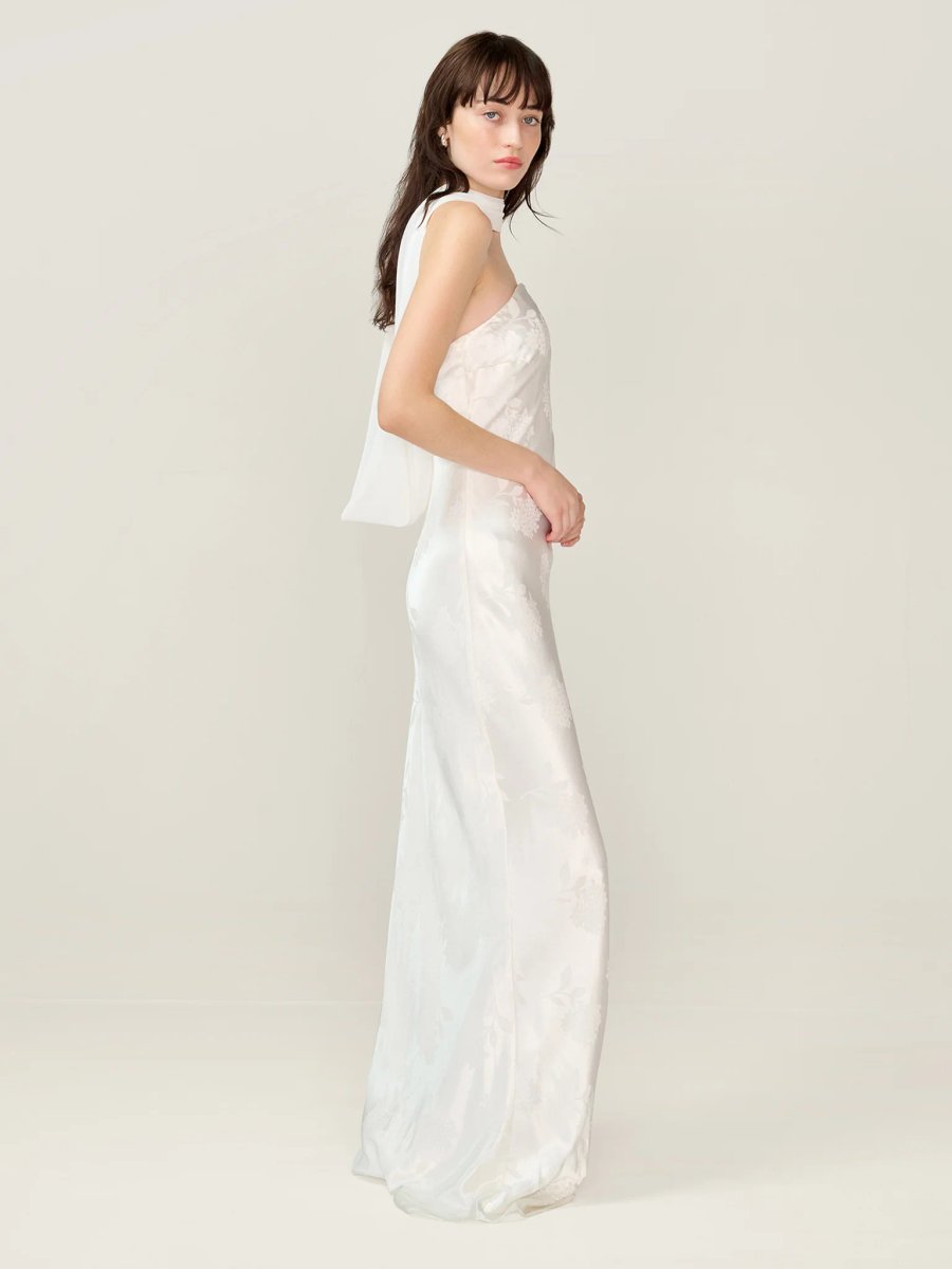 OMNES Faith Jacquard Dress in Ivory - 3