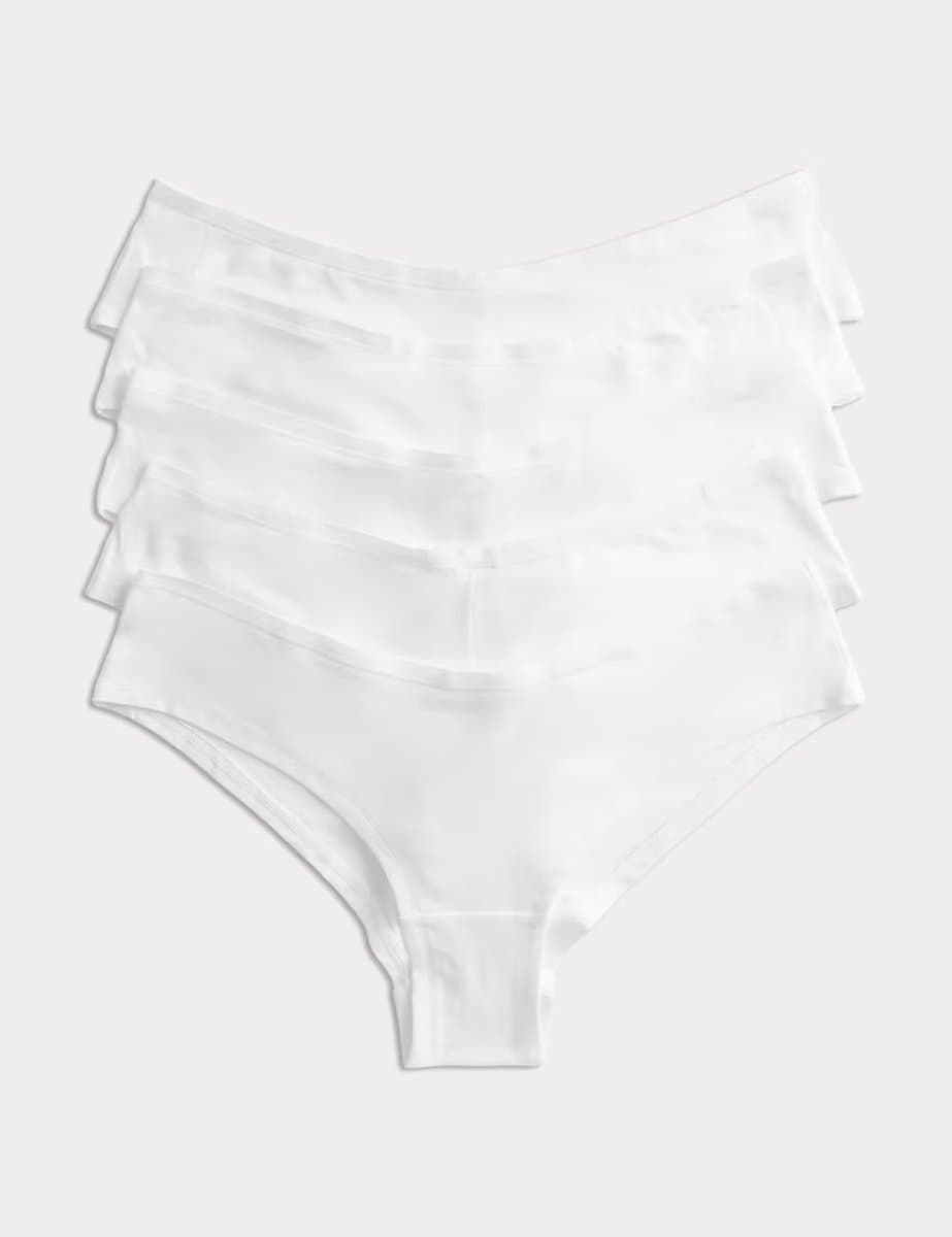 Marks & Spencer M&S 5 Pack Cotton Modal Hipster Knickers White