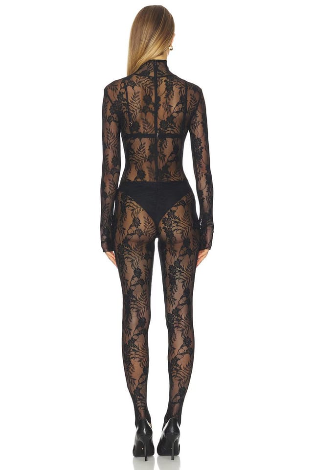 revolve Long Sleeve Slim Fit Turtleneck Catsuit - 3