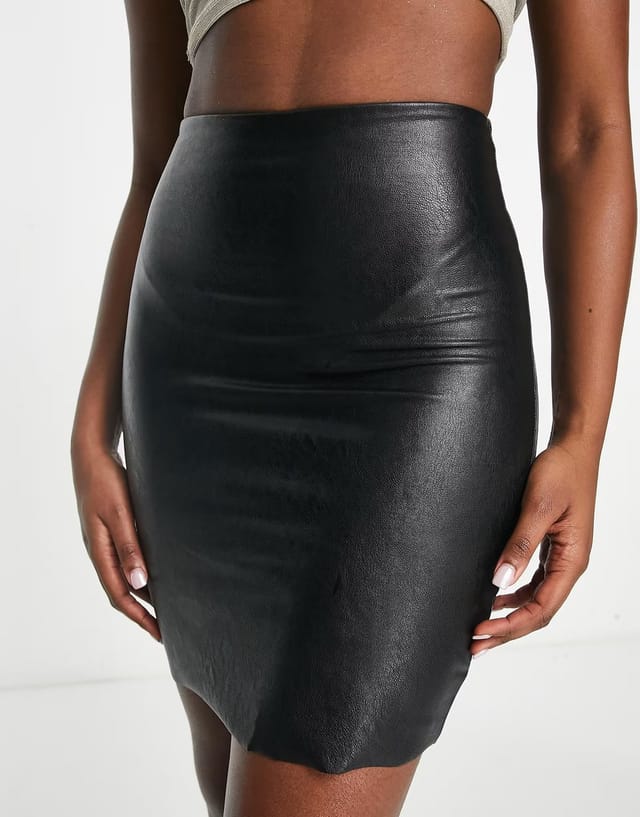 ASOS Commando perfect control faux leather mini skirt in black - 2