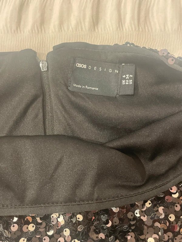 ASOS Design sequin embellished black mini skirt - 3