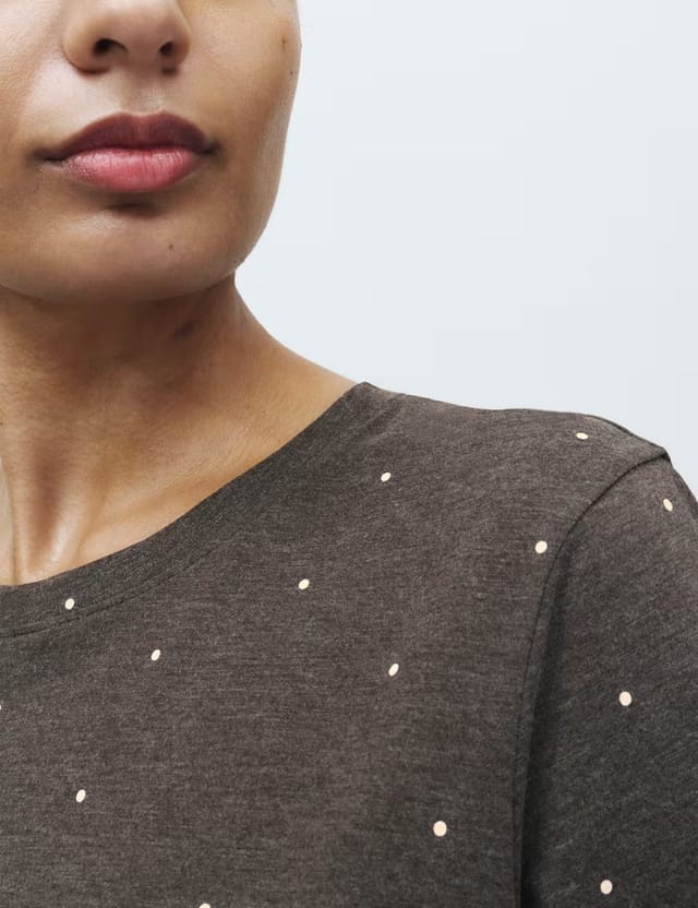 Marks & Spencer M&S Pure Cotton Printed Cropped Pyjama Set Charcoal Mix - 2