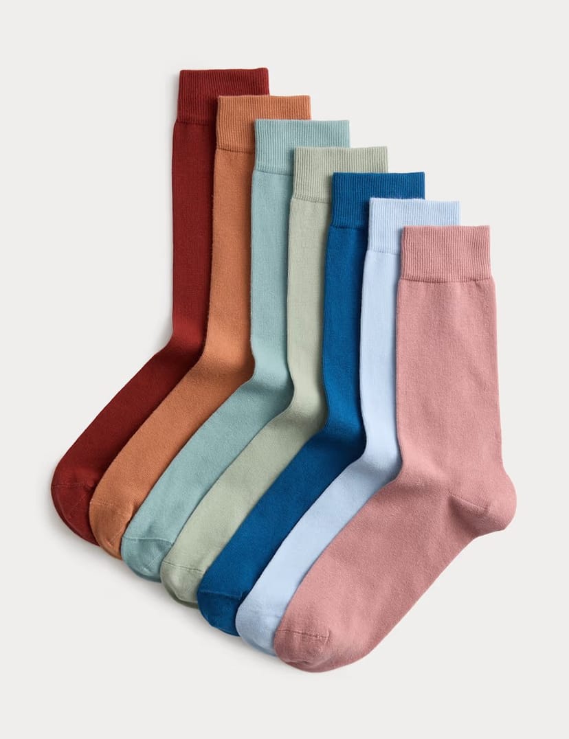 Marks & Spencer M&S 7pk Cotton Rich Socks Multi - 1