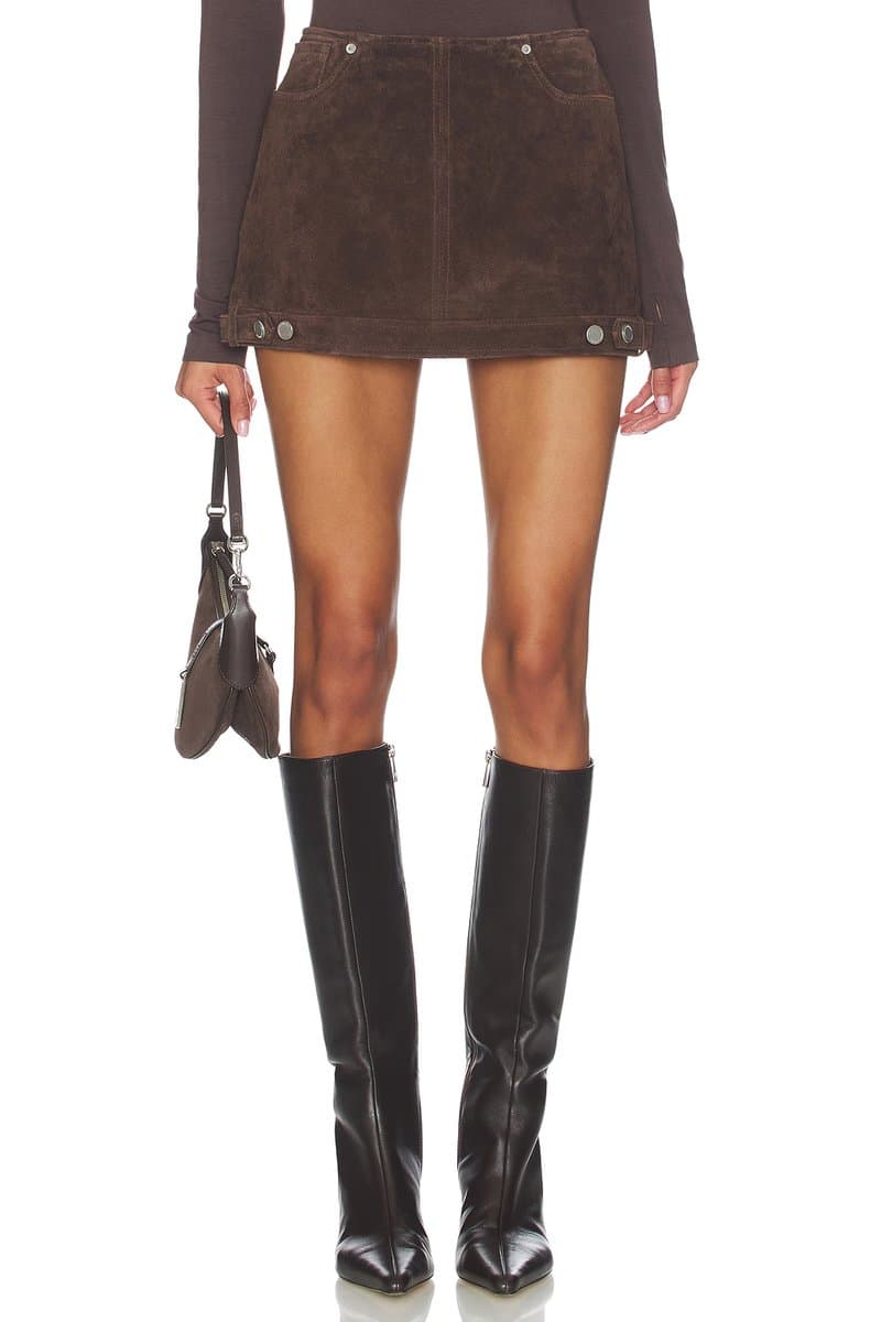 revolve Faux Suede Mini Skirt