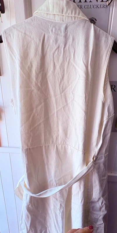 Never Fully Dressed Never Fully Dressed White Denim Wrap Dress