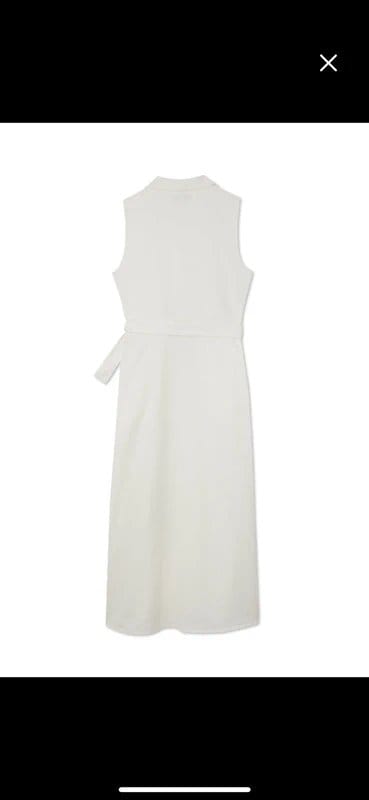 Never Fully Dressed Never Fully Dressed White Denim Wrap Dress - 4