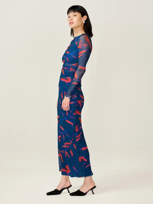 OMNES Hollis Dress in Falling Leaf Print - 2