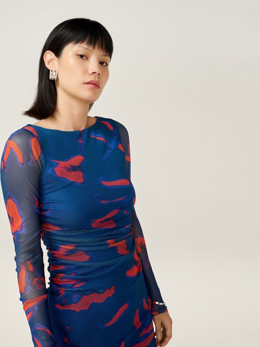 OMNES Hollis Dress in Falling Leaf Print - 4