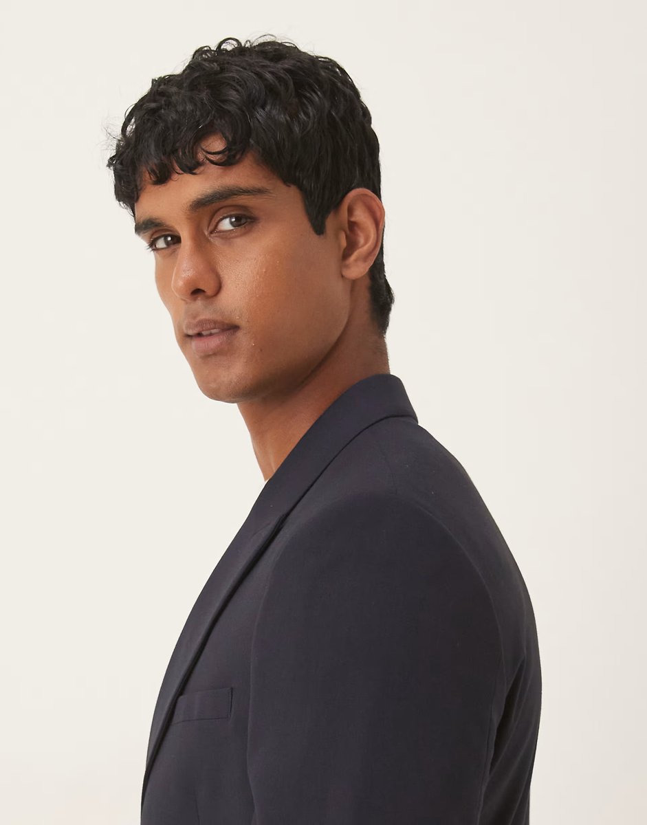 ASOS ASOS DESIGN double breasted slim suit jacket in navy - 4