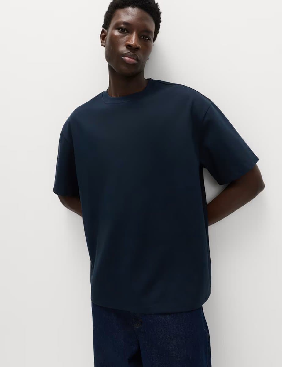 Marks & Spencer M&S The Ultimate Cotton Blend T-Shirt Navy