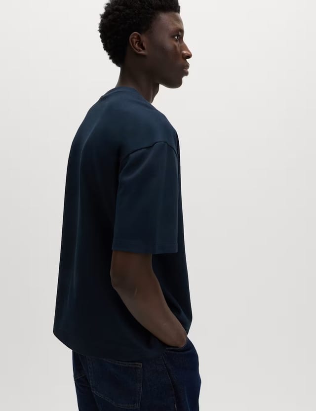 Marks & Spencer M&S The Ultimate Cotton Blend T-Shirt Navy - 3