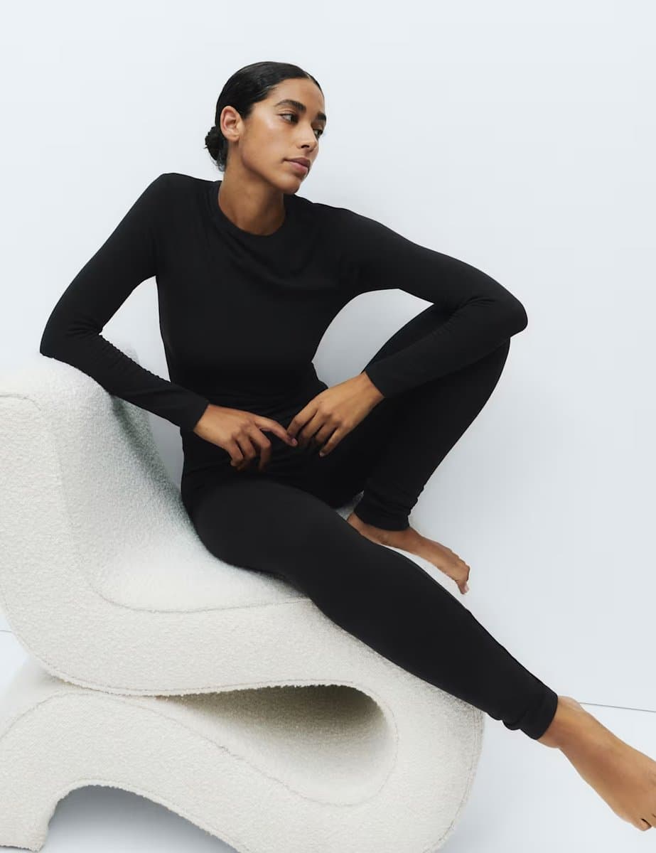 Marks & Spencer M&S Thermal Brushed Leggings in Black