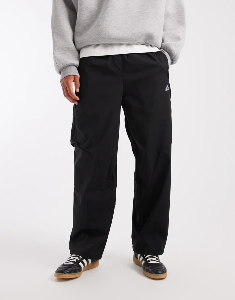 ASOS adidas Originals F50 loose striped track pants in black