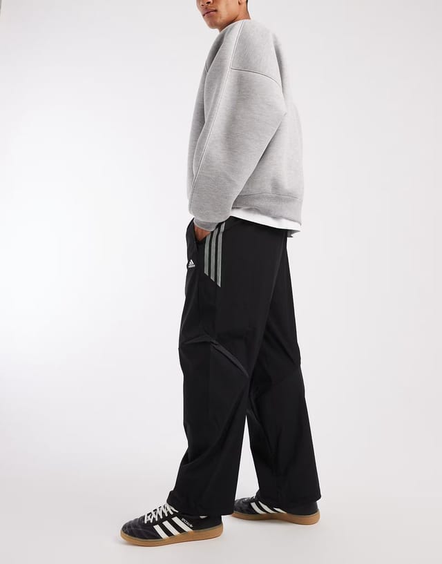 ASOS adidas Originals F50 loose striped track pants in black - 3