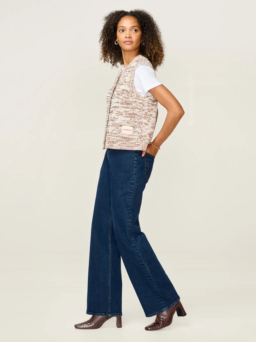 OMNES STUDIO OMNES Matilda Vest in Brown and Cream - 3