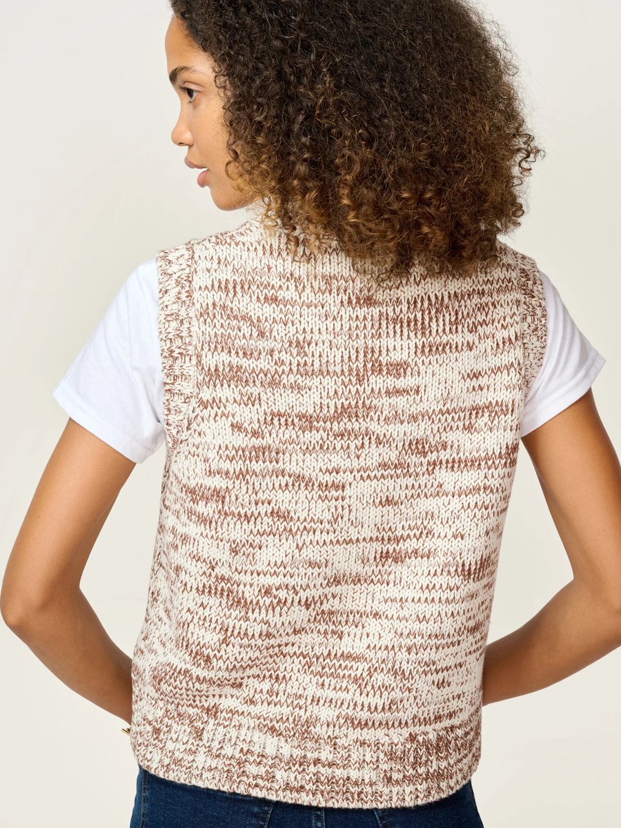 OMNES STUDIO OMNES Matilda Vest in Brown and Cream - 4