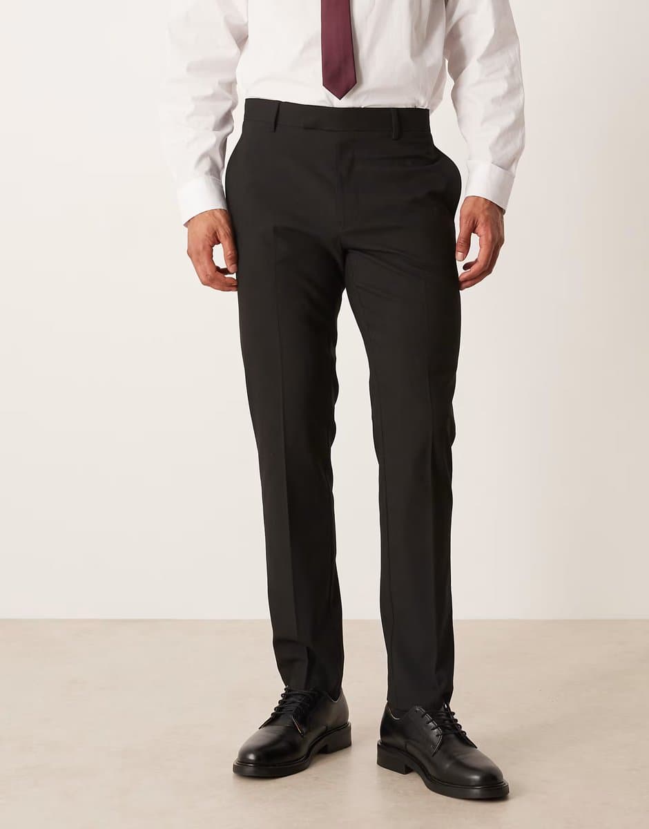 ASOS ASOS DESIGN slim suit trousers in black