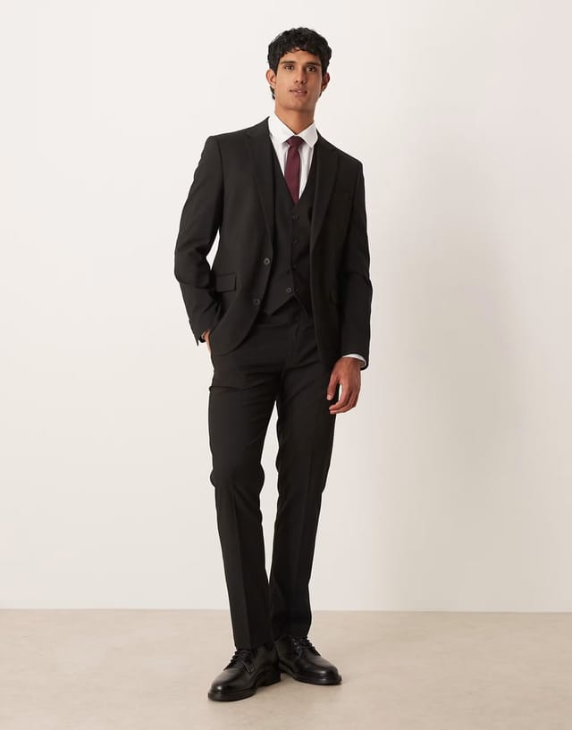 ASOS ASOS DESIGN slim suit trousers in black - 2