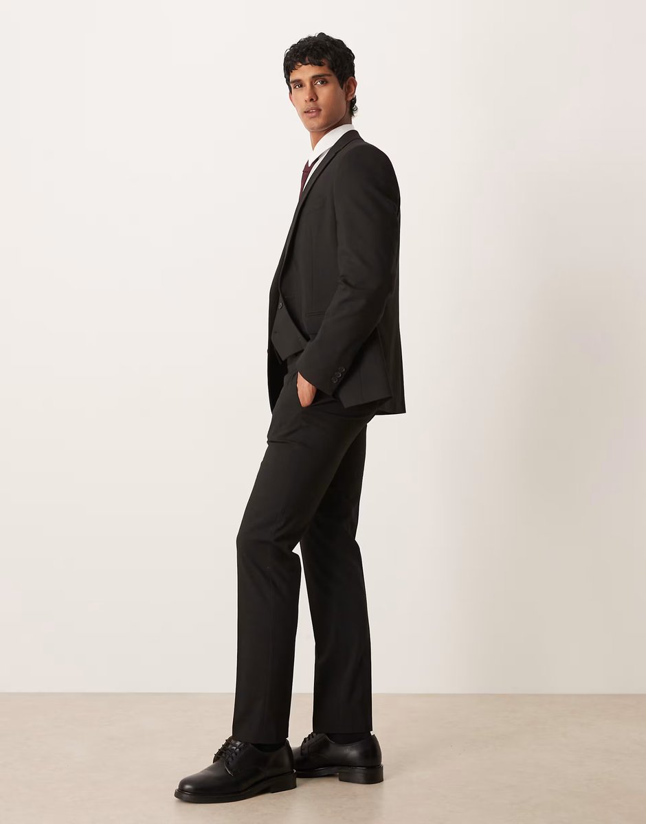 ASOS ASOS DESIGN slim suit trousers in black - 3