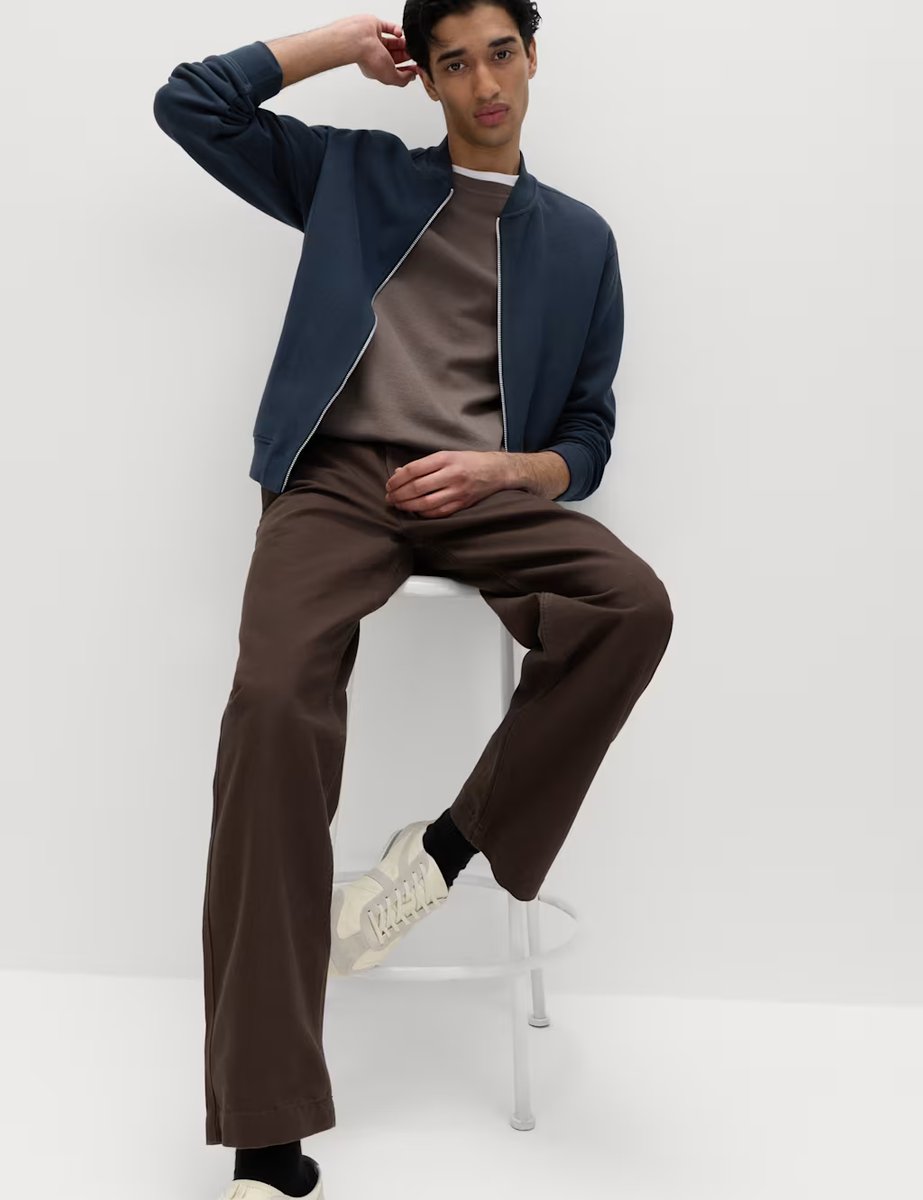 Marks & Spencer M&S Cotton Blend Pique Bomber Jacket Navy - 4