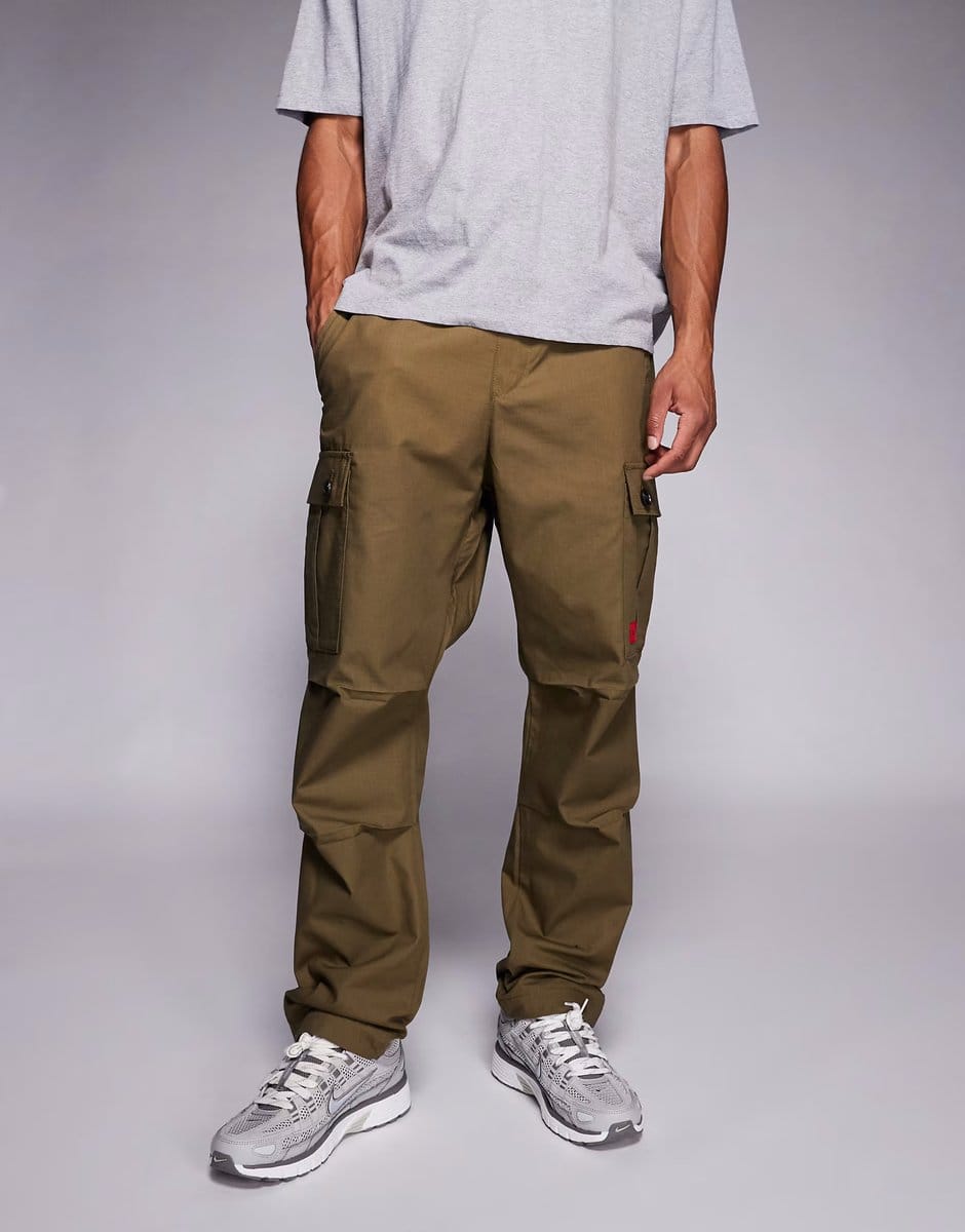 ASOS Hugo Red Garlo cargo trousers in green - 1