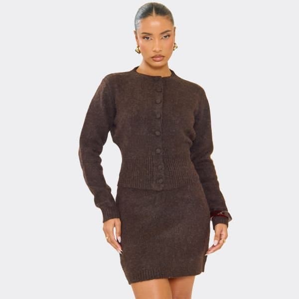 EGO EGO Brown Button Down Knit Cardigan