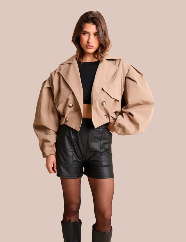 Public Desire High Waist Faux Leather Mini Shorts Black - 3