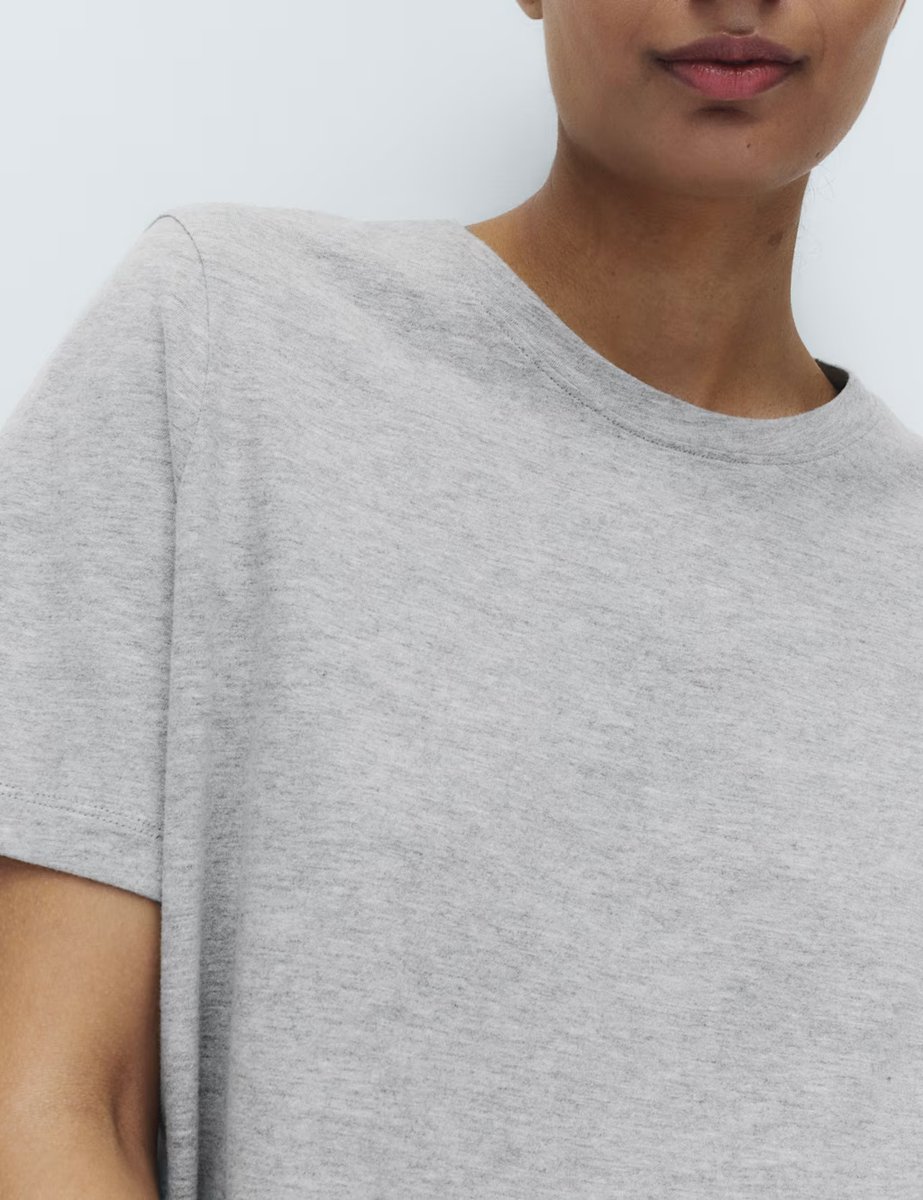 Marks & Spencer M&S Pure Cotton Printed Pyjama Set Grey Marl - 3