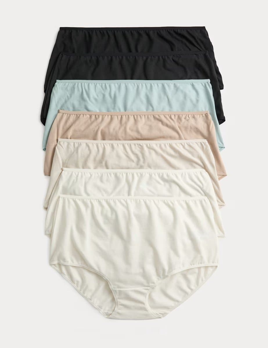 Marks & Spencer M&S 7 Pack Pure Cotton Full Briefs Cream Mix