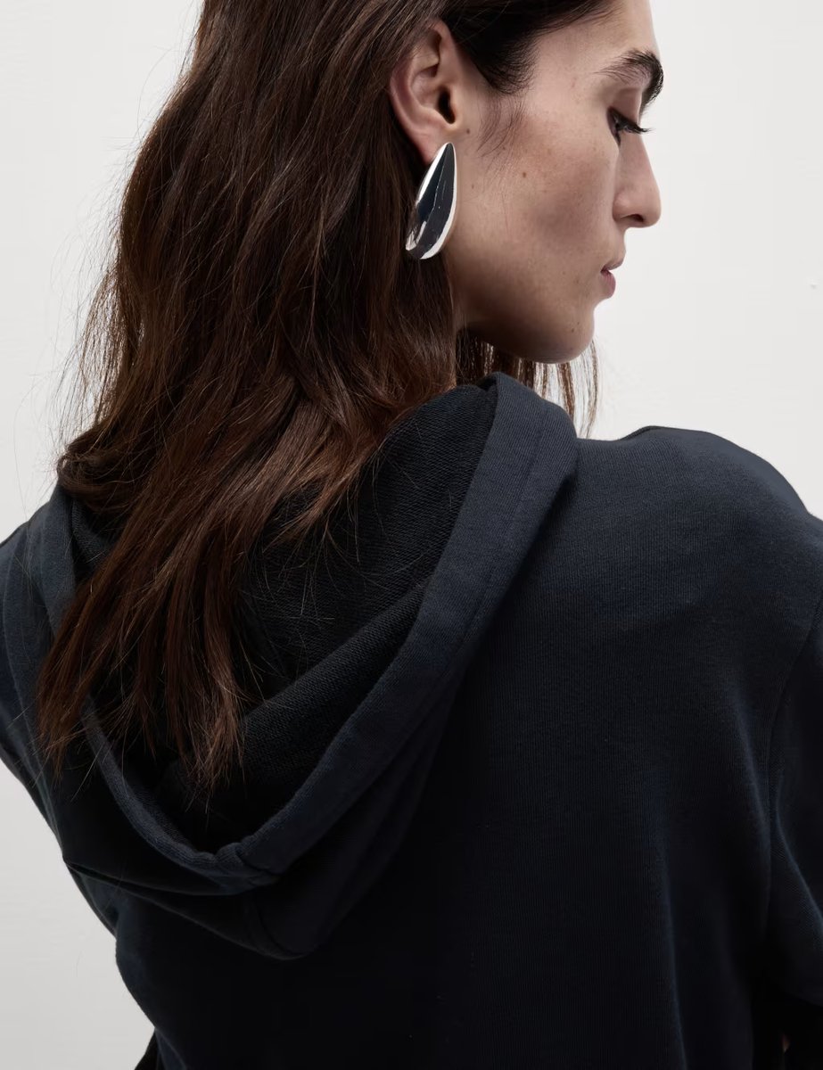 Marks & Spencer M&S Cotton Rich Hoodie Midnight Navy - 2