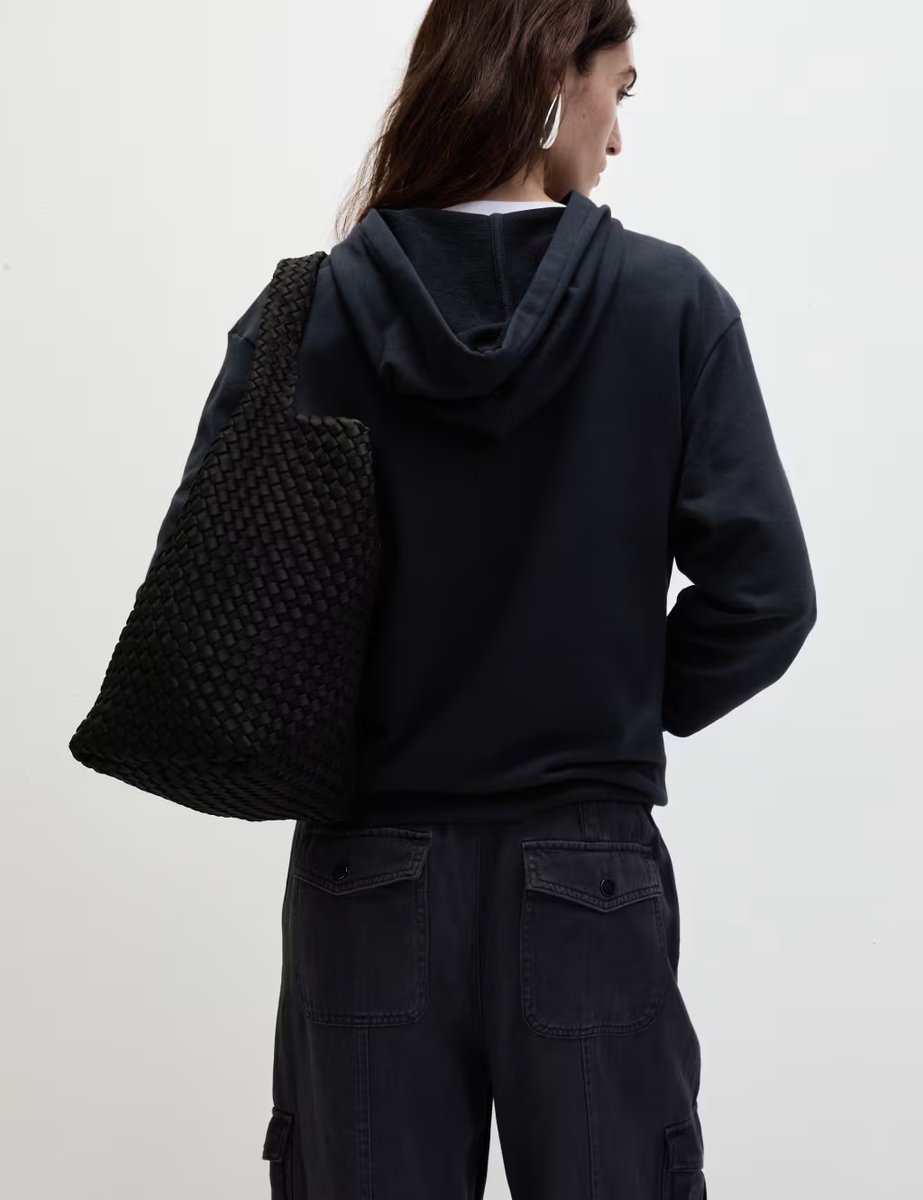 Marks & Spencer M&S Cotton Rich Hoodie Midnight Navy - 4